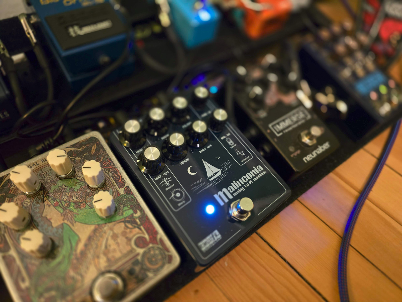 My pedalboard showing the TEFI Malinconia